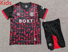 26-27 Rangers 2nd Away Red&Black Kid/Youth Soccer Uniform-7809