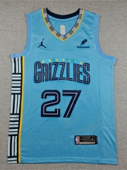 Memphis Grizzlies Light Blue #27 NBA Jersey -1380