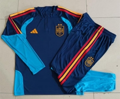 26-27 2 Star Spain Royal Blue Thailand Soccer Tracksuit-815