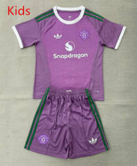 26-27 Manchester United Goalkeeper Pink&Purple Kids/Youth Soccer Uniform-AY