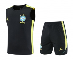 26-27 Brazil Black Thailand Training Soccer Vest Uniform-418