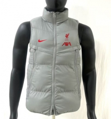 26-27 Liverpool Light Grey Cotton Padded Vest(Red Logo)-8268