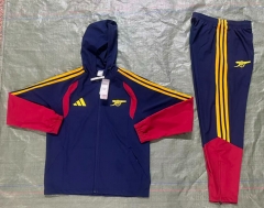 26-27 Arsenal Navy Blue Thailand Trench Coat Uniform With Hat-4627