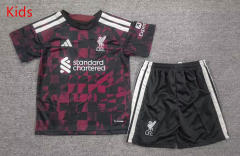 26-27 Liverpool 2nd Away Black&Pink Kids/Youth Soccer Uniform-2353