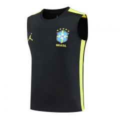 26-27 Brazil Black Thailand Training Soccer Vest-418