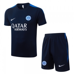 26-27 Inter Milan Cyan Short-Sleeved Thailand Soccer Tracksuit-815