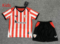 26-27 Athletic Bilbao Home Red&White Kids/Youth Soccer Uniform-6149