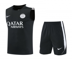 26-27 PSG Black Thailand Training Soccer Vest Uniform-418