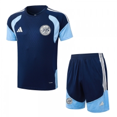 26-27 Ajax Royal Blue Short-Sleeved Soccer Tracksuit-815
