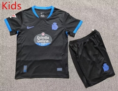 26-27 Deportivo La Coruña Away Black Kids/Youth Soccer Uniform-7809