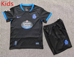 26-27 Deportivo La Coruña Away Black Kids/Youth Soccer Uniform-7809