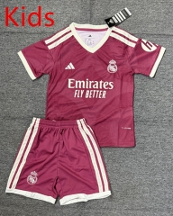 26-27 Real Madrid 2nd Away Pink Kids/Youth Soccer Uniform-4247
