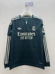 (S-4XL) 26-27 Real Madrid Away Green LS Thailand Soccer Jersey AAA-9268