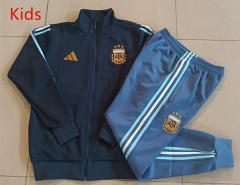 26-27 Argentina Royal Blue Kids/Youth Soccer Jacket Uniform-815