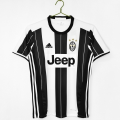 Retro Version 16-17 Juventus Home Black&White Thailand Soccer Jersey AAA-C1046