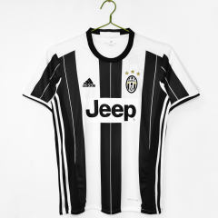 Retro Version 16-17 Juventus Home Black&White Thailand Soccer Jersey AAA-C1046