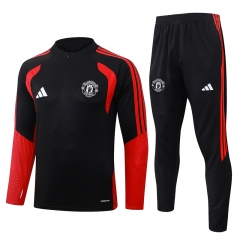 26-27 Manchester United Black Thailand Soccer Tracksuit-815
