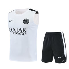 26-27 PSG White Thailand Training Soccer Vest Uniform-418
