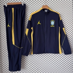 26-27 Brazil Royal Blue Thailand Soccer Trench Coat Uniform-2315