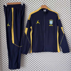 26-27 Brazil Royal Blue Thailand Soccer Trench Coat Uniform-2315