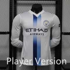 Player Version 26-27 Manchester City Away White LS Thailand Soccer Jersey AAA-888