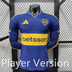 (S-4XL) Player Version 26-27 Boca Juniors Home Blue LS Thailand Soccer Jersey AAA-4285