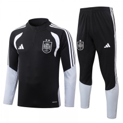 26-27 2 Star Spain Black Thailand Soccer Tracksuit-815