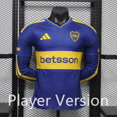 (S-4XL) Player Version 26-27 Boca Juniors Home Blue LS Thailand Soccer Jersey AAA-888