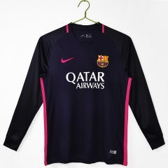 Retro Version 16-17 Barcelona Away Purple LS Thailand Soccer Jersey AAA-C1046