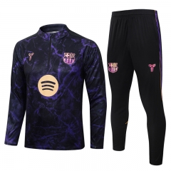 26-27 Barcelona Black&Purple Thailand Soccer Tracksuit-815