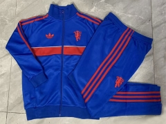 26-27 Manchester United Color Blue Thailand Soccer Jacket Uniform-815