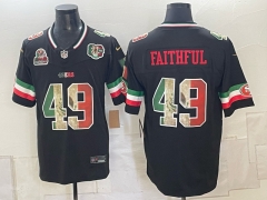 (Logo 1) San Francisco 49ers 3 Generations Black #49 NFL Jersey-0840