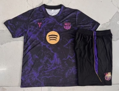 26-27 Barcelona Black&Purple Short-Sleeved Thailand Soccer Tracksuit-815