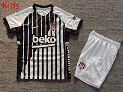 26-27 Beşiktaş JK Away Black&White Kids/Youth Soccer Uniform-7809