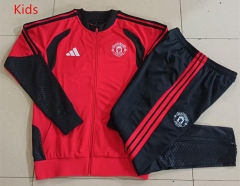 26-27 Manchester United Red&Black Kids/Youth Soccer Jacket Uniform-815