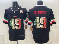 (Logo 5) San Francisco 49ers 3 Generations Black #49 NFL Jersey-0840