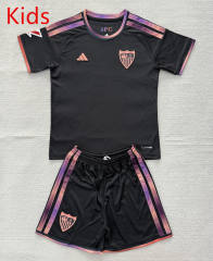 26-27 Sevilla 3rd Away Black Kids/Youth Soccer Uniform-AY