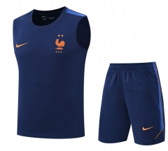 26-27 France Navy Blue Thailand Training Soccer Vest Uniform-418