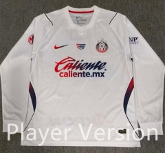 (S-4XL) Player Version 26-27 Deportivo Guadalajara Away White LS Thailand Soccer Jersey AAA-5492