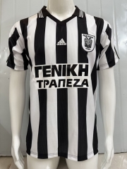 Retro Version 98-99 PAOK Thessaloniki Home Black&White Thailand Soccer Jersey AAA-3932