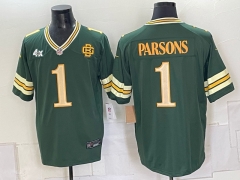 (Logo 2) Green Bay Packers 5 Generations Green #1 NFL Jersey-0840