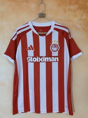 (S-4XL) 26-27 Olympiacos F.C. Home Red&White Thailand Soccer Jersey AAA-2315