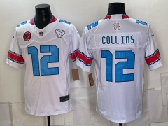 (Logo 2) Houston Texans 5 Generations White #12 NFL Jersey-0840