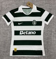 26-27 Sporting Lisbon Clube de Portugal Home White&Green Women Thailand Soccer Jersey AAA-6723