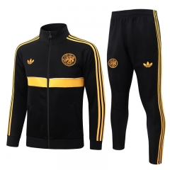 26-27 Ajax Black Thailand Soccer Jacket Uniform-815