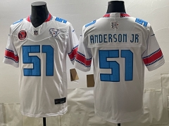 (Logo 1) Houston Texans 5 Generations White #51 NFL Jersey-0840