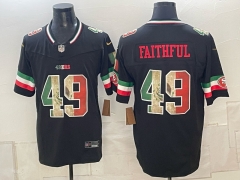 (Logo 2) San Francisco 49ers 3 Generations Black #49 NFL Jersey-0840