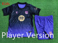 Player Version 26-27 Barcelona Away Black&Purple Kids/Youth Soccer Uniform-9926