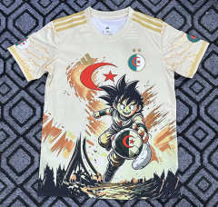 (S-4XL) 26-27 Comic Version Algeria Yellow Thailand Soccer Jersey AAA-2483