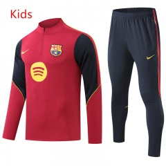 26-27 Barcelona Maroon Kids/Youth Soccer Tracksuit -GDP